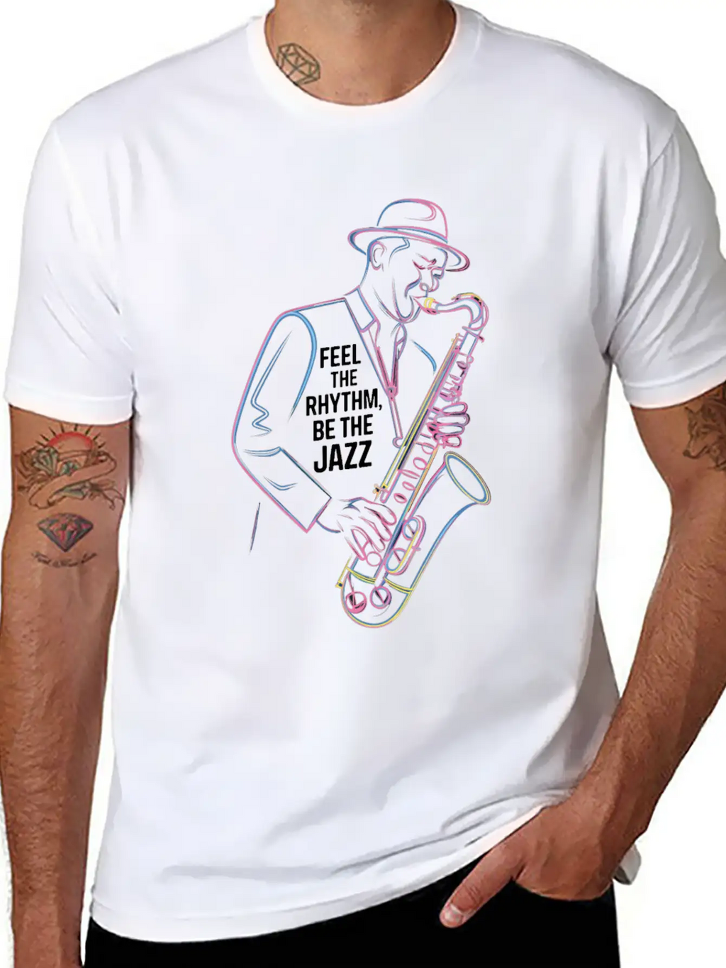 Feel The Rhythm, Be The Jazz Vibe Essential Cotton Tee For Daily Outfits – Unisex Style