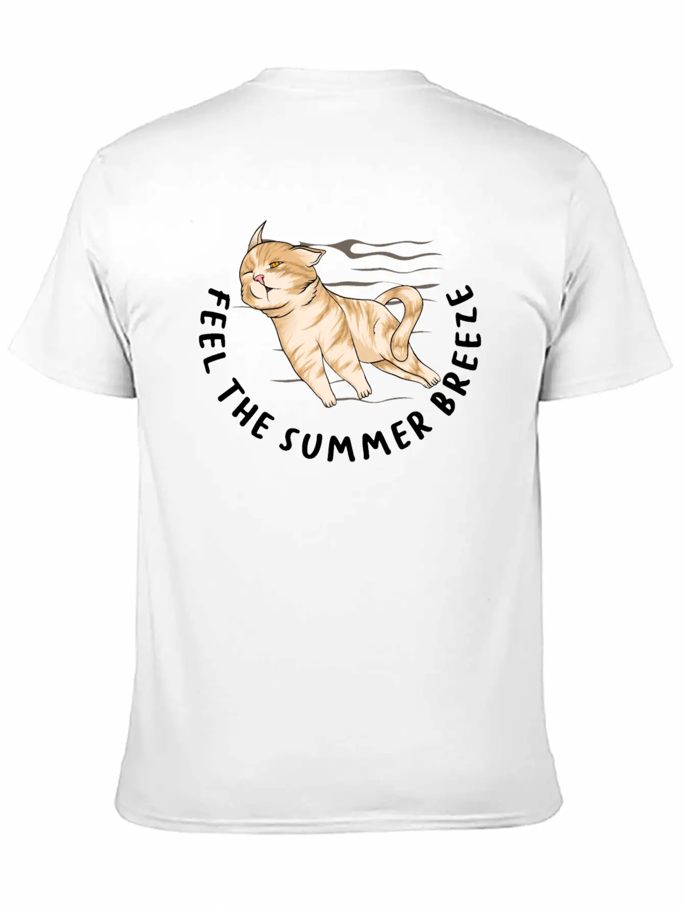 Feel The Summer Breeze. Cute Cat Timeless Short Sleeve Tee – Comfy And Minimalist Design