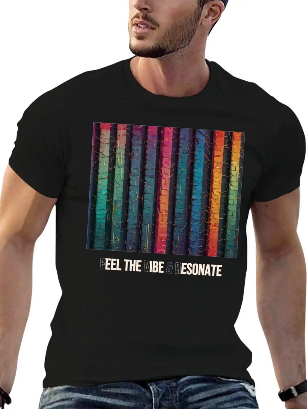 Feel The Vibe And Resonate Classic Cotton Tee – Unisex Comfort For Any Season