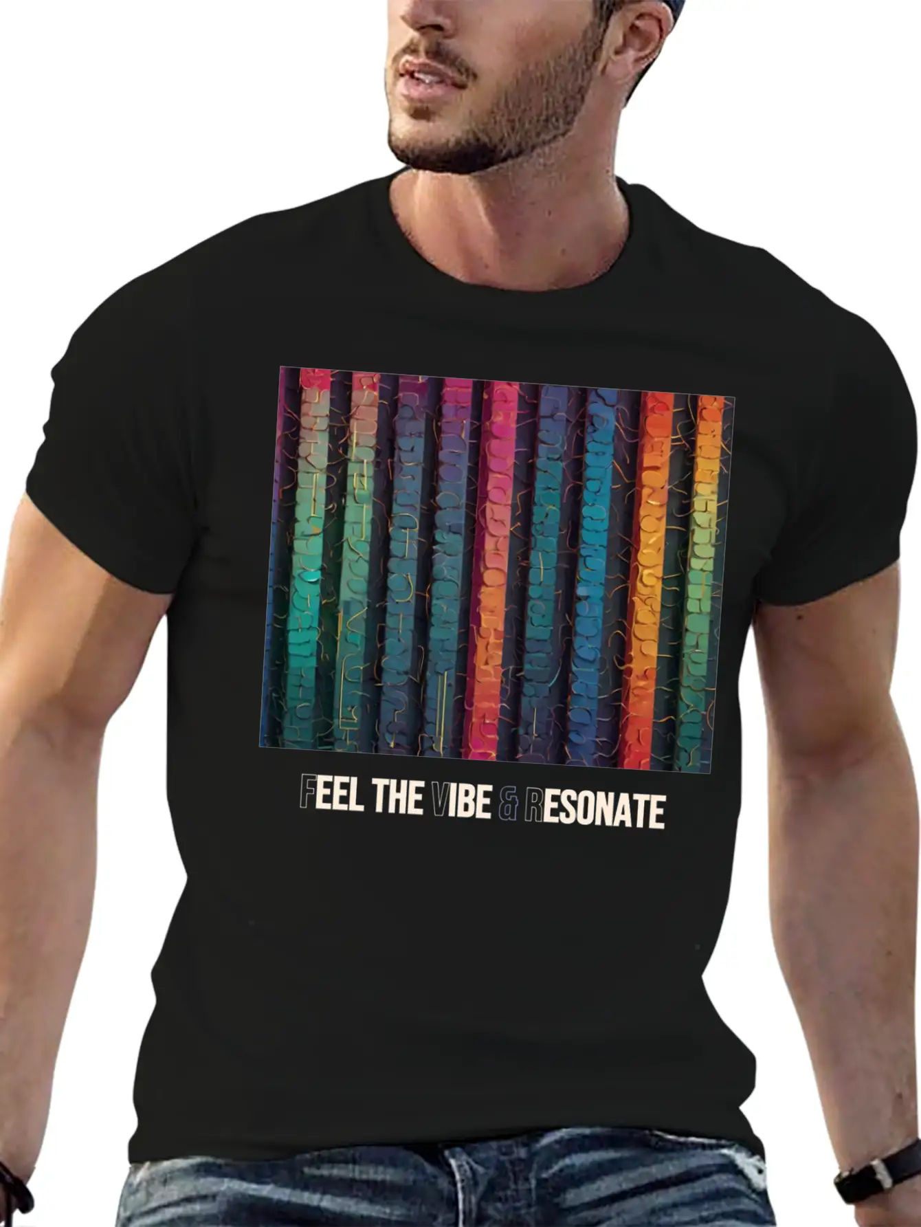 Feel The Vibe And Resonate Classic Cotton Tee – Unisex Comfort For Any Season