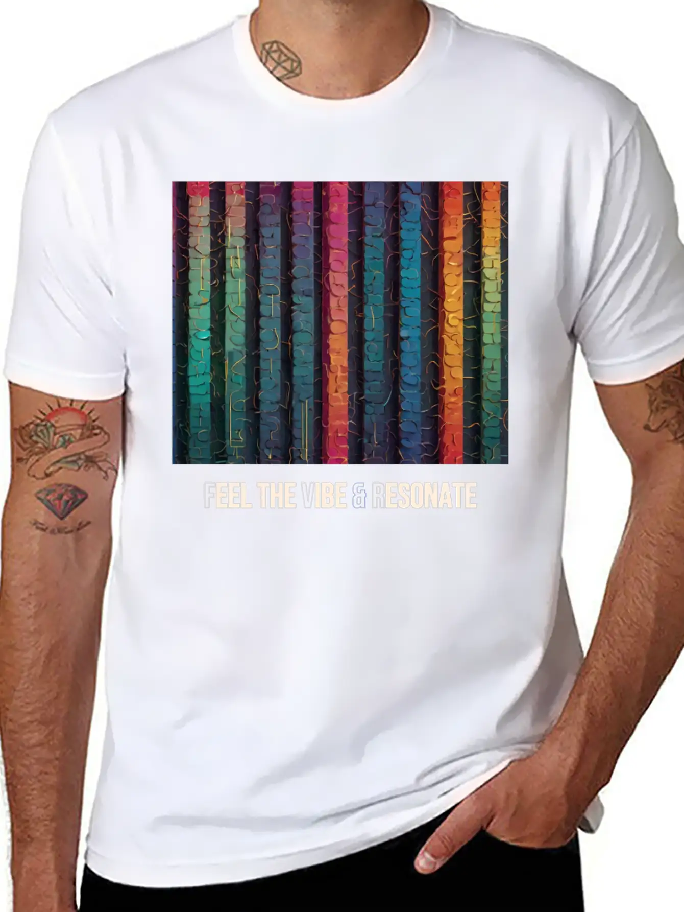 Feel The Vibe And Resonate Classic Cotton Tee – Unisex Comfort For Any Season