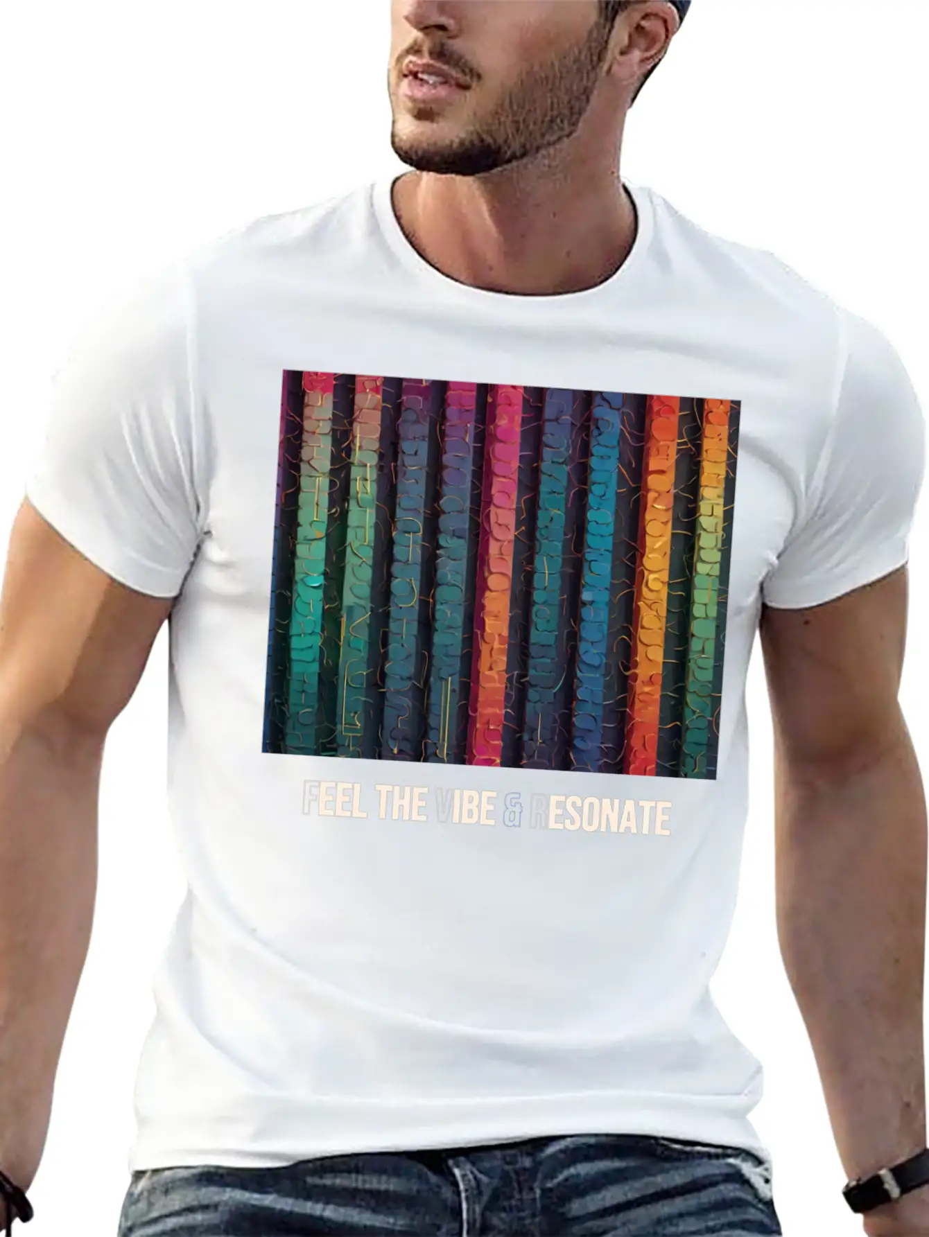 Feel The Vibe And Resonate Classic Cotton Tee – Unisex Comfort For Any Season