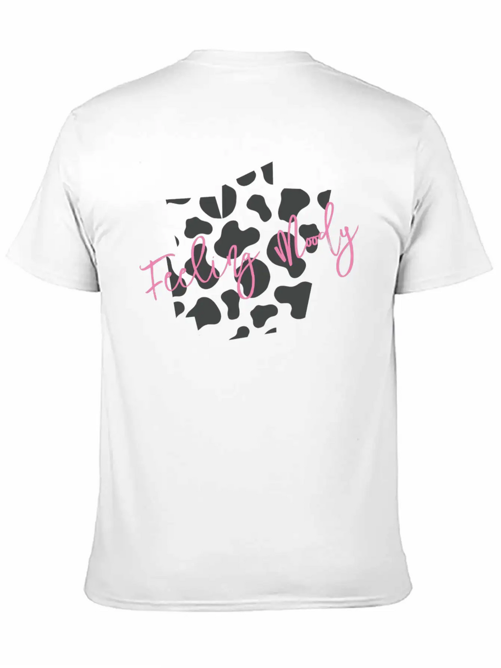Feeling Moody - Cow Print Timeless Short Sleeve Tee – Comfy And Minimalist Design