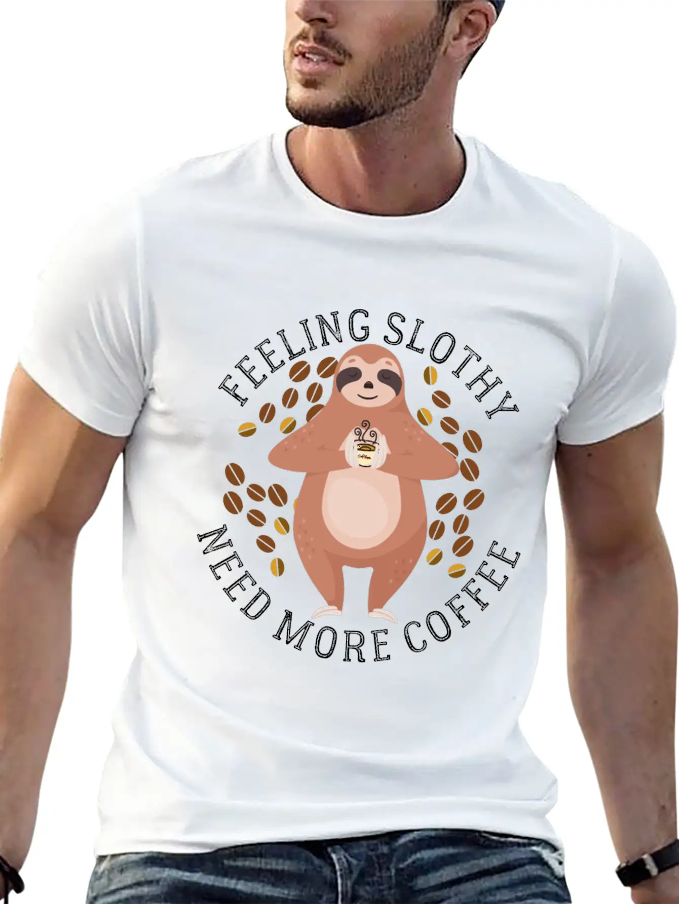 Feeling Slothy Need More Coffee Essential Cotton Tee For Daily Outfits – Unisex Style