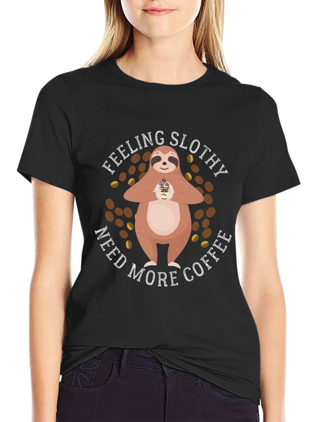 Feeling Slothy Need More Coffee Essential Cotton Tee For Daily Outfits – Unisex Style