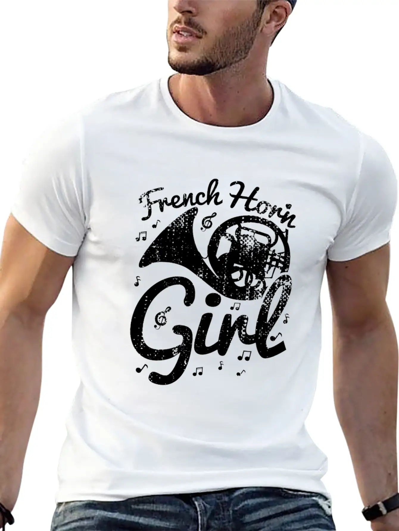 Female French Hornist Basic Graphic T-Shirt – Daily Comfort In Soft Cotton