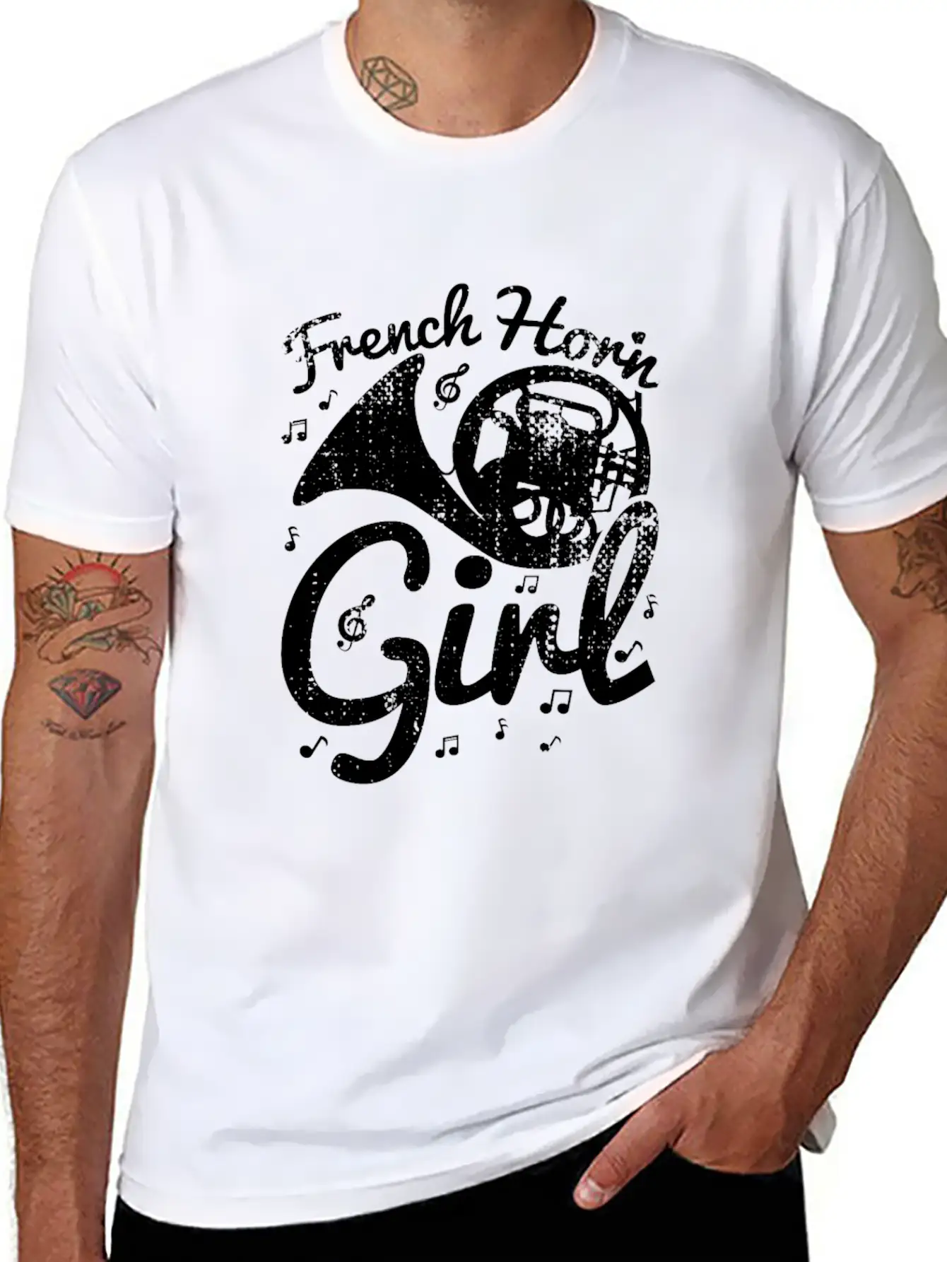 Female French Hornist Basic Graphic T-Shirt – Daily Comfort In Soft Cotton
