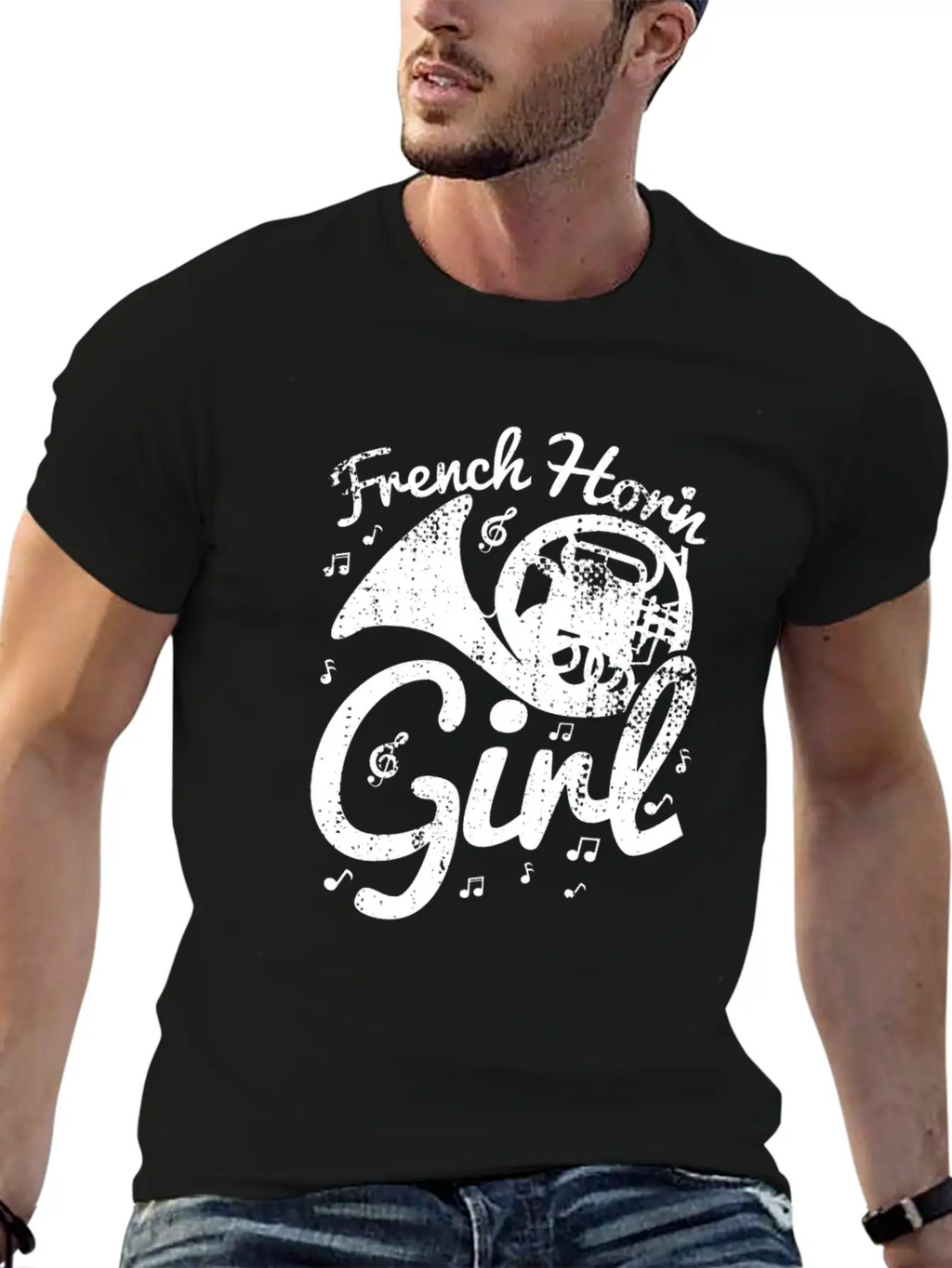 Female French Hornist Basic Graphic T-Shirt – Daily Comfort In Soft Cotton