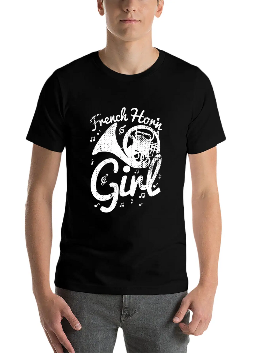 Female French Hornist Basic Graphic T-Shirt – Daily Comfort In Soft Cotton
