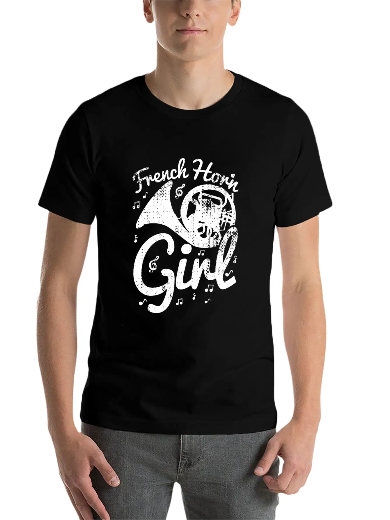 Female French Hornist Basic Graphic T-Shirt – Daily Comfort In Soft Cotton