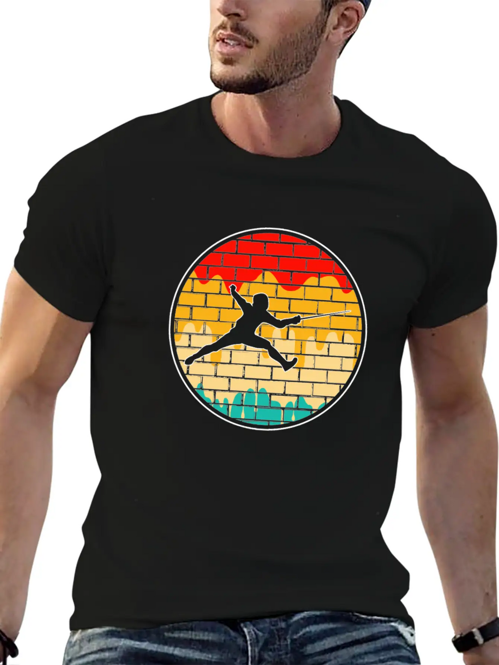 Fencing Retro Stylish Everyday T-Shirt – Unisex Basic Cotton Tee