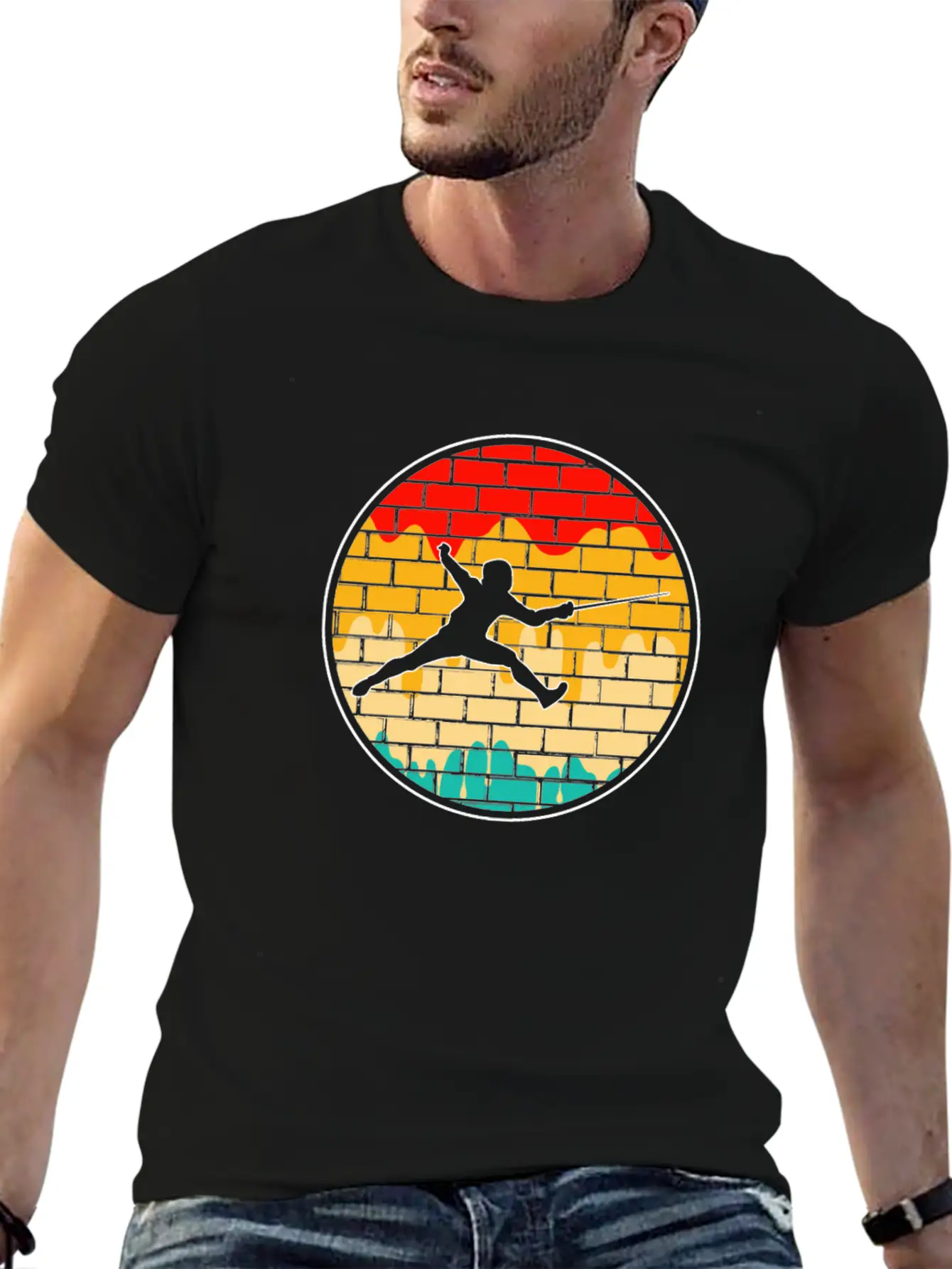 Fencing Retro Stylish Everyday T-Shirt – Unisex Basic Cotton Tee