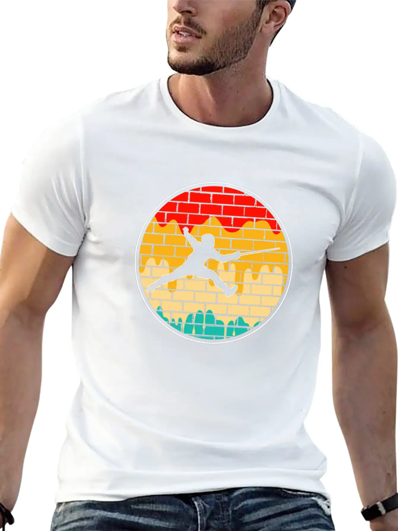 Fencing Retro Stylish Everyday T-Shirt – Unisex Basic Cotton Tee