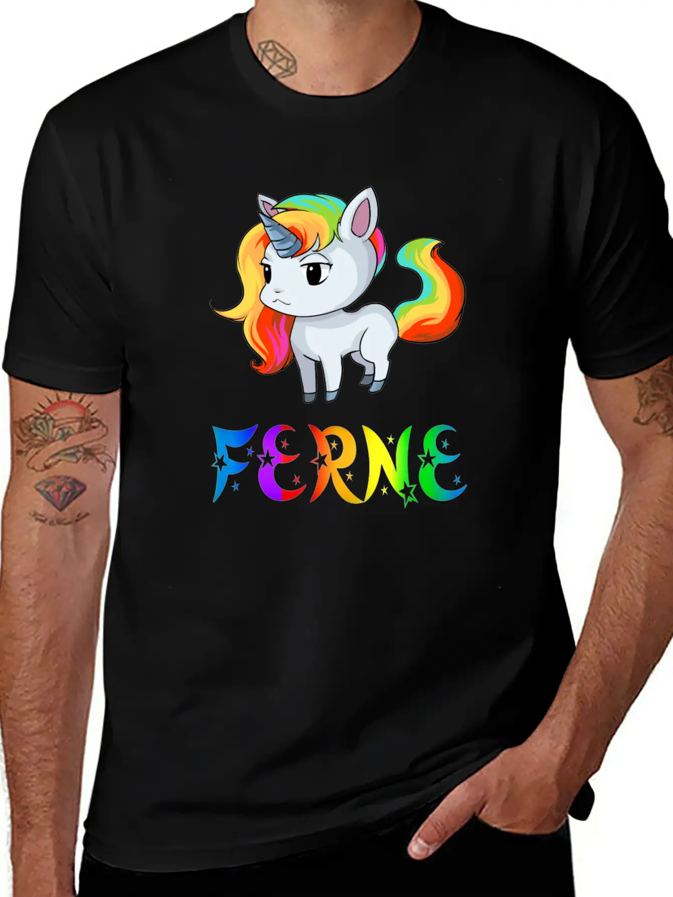 Ferne Unicorn Stylish Everyday T-Shirt – Unisex Basic Cotton Tee