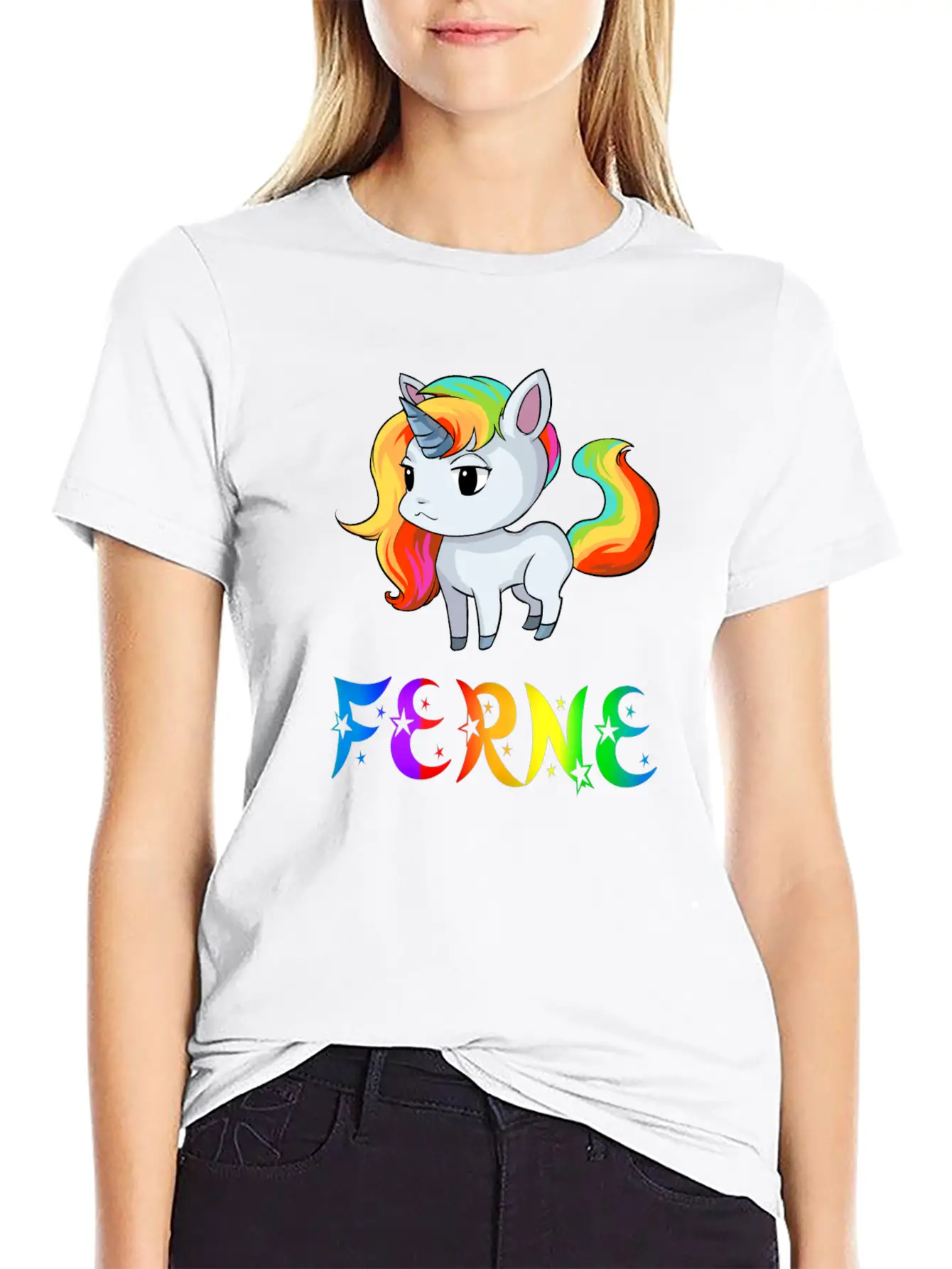 Ferne Unicorn Stylish Everyday T-Shirt – Unisex Basic Cotton Tee