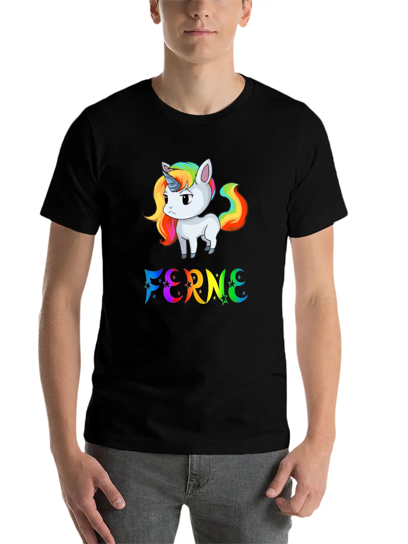 Ferne Unicorn Stylish Everyday T-Shirt – Unisex Basic Cotton Tee