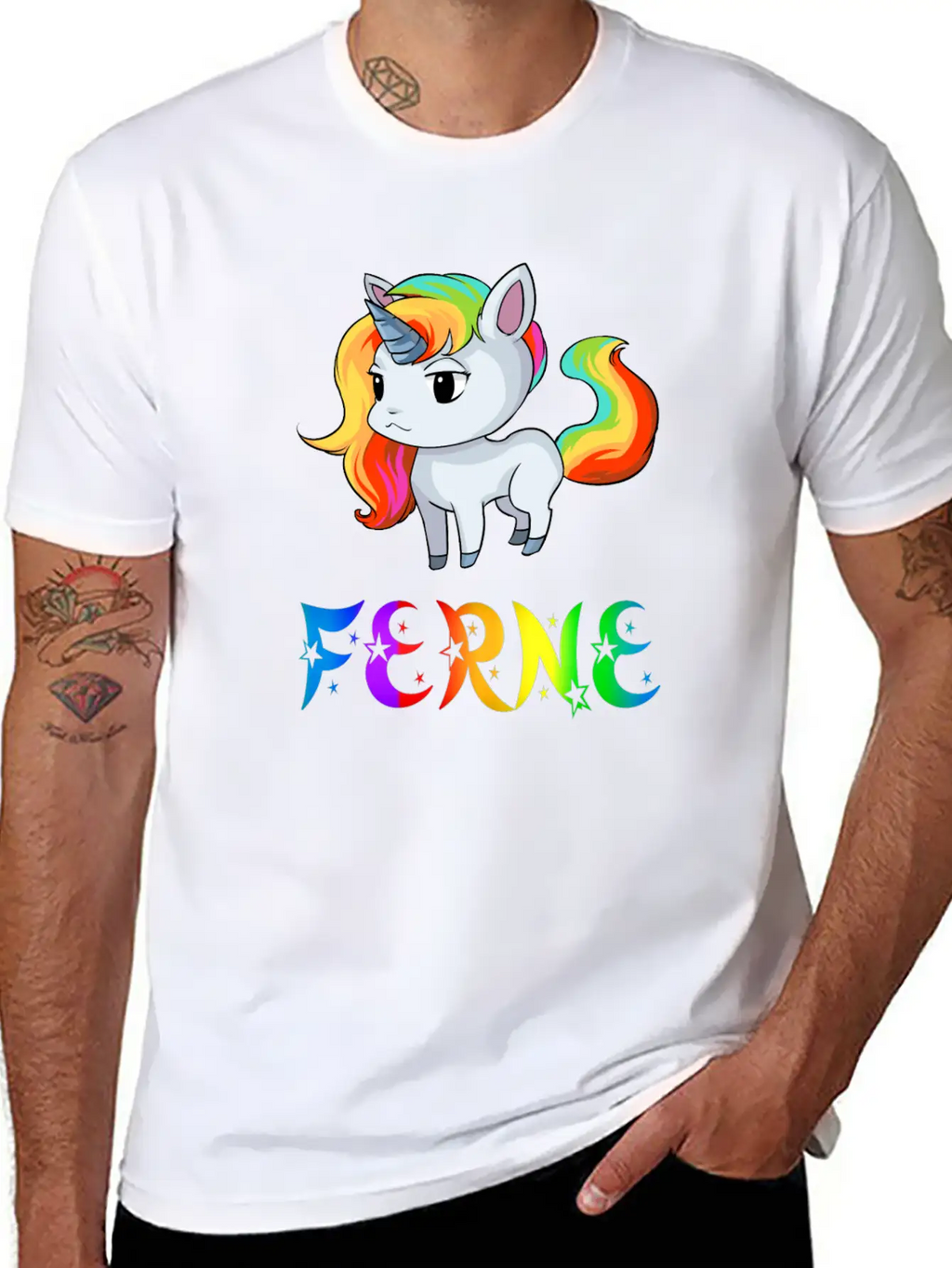 Ferne Unicorn Stylish Everyday T-Shirt – Unisex Basic Cotton Tee