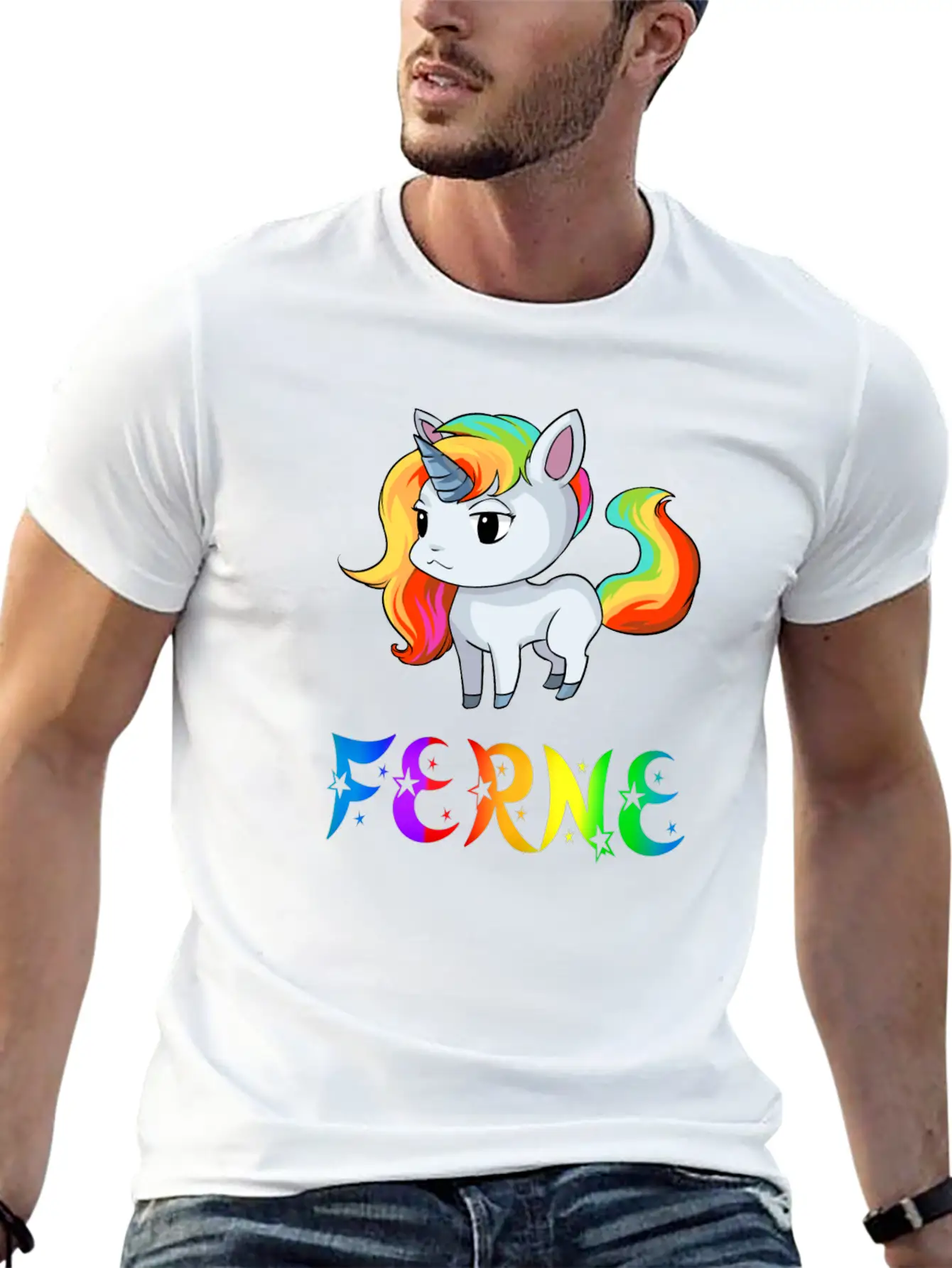 Ferne Unicorn Stylish Everyday T-Shirt – Unisex Basic Cotton Tee