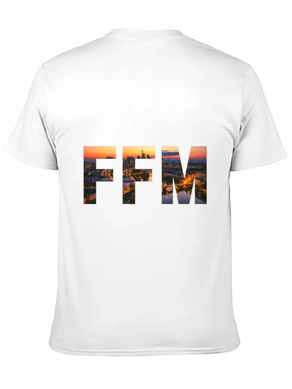 FFM City Skyline Panorama Sunset Classic Cotton Tee – Unisex Comfort For Any Season