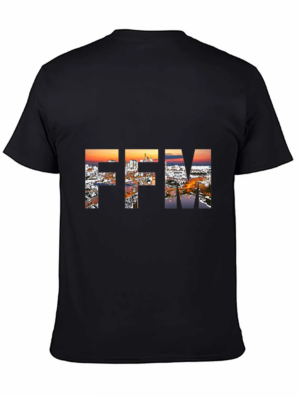 FFM City Skyline Panorama Sunset Classic Cotton Tee – Unisex Comfort For Any Season