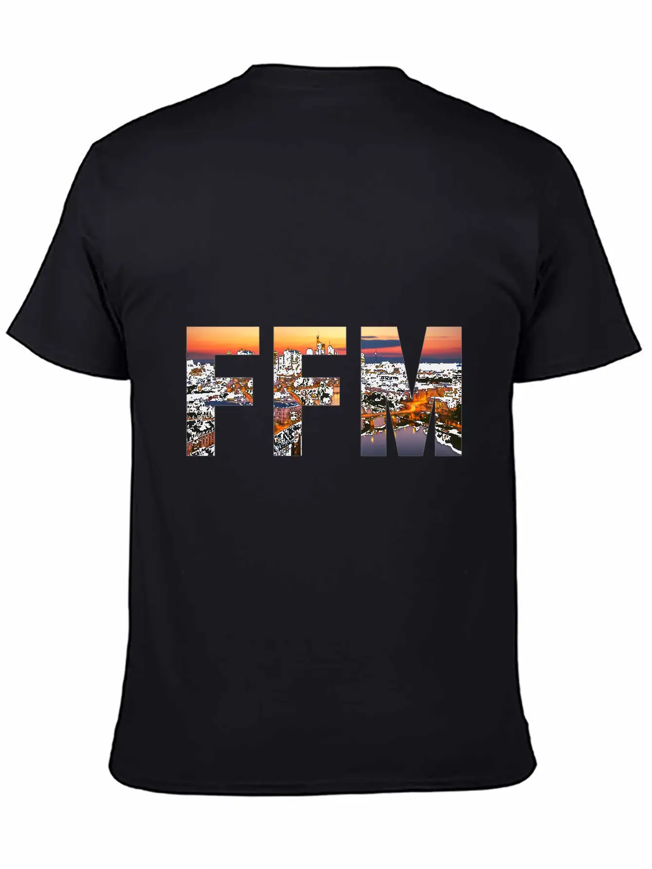 FFM City Skyline Panorama Sunset Classic Cotton Tee – Unisex Comfort For Any Season