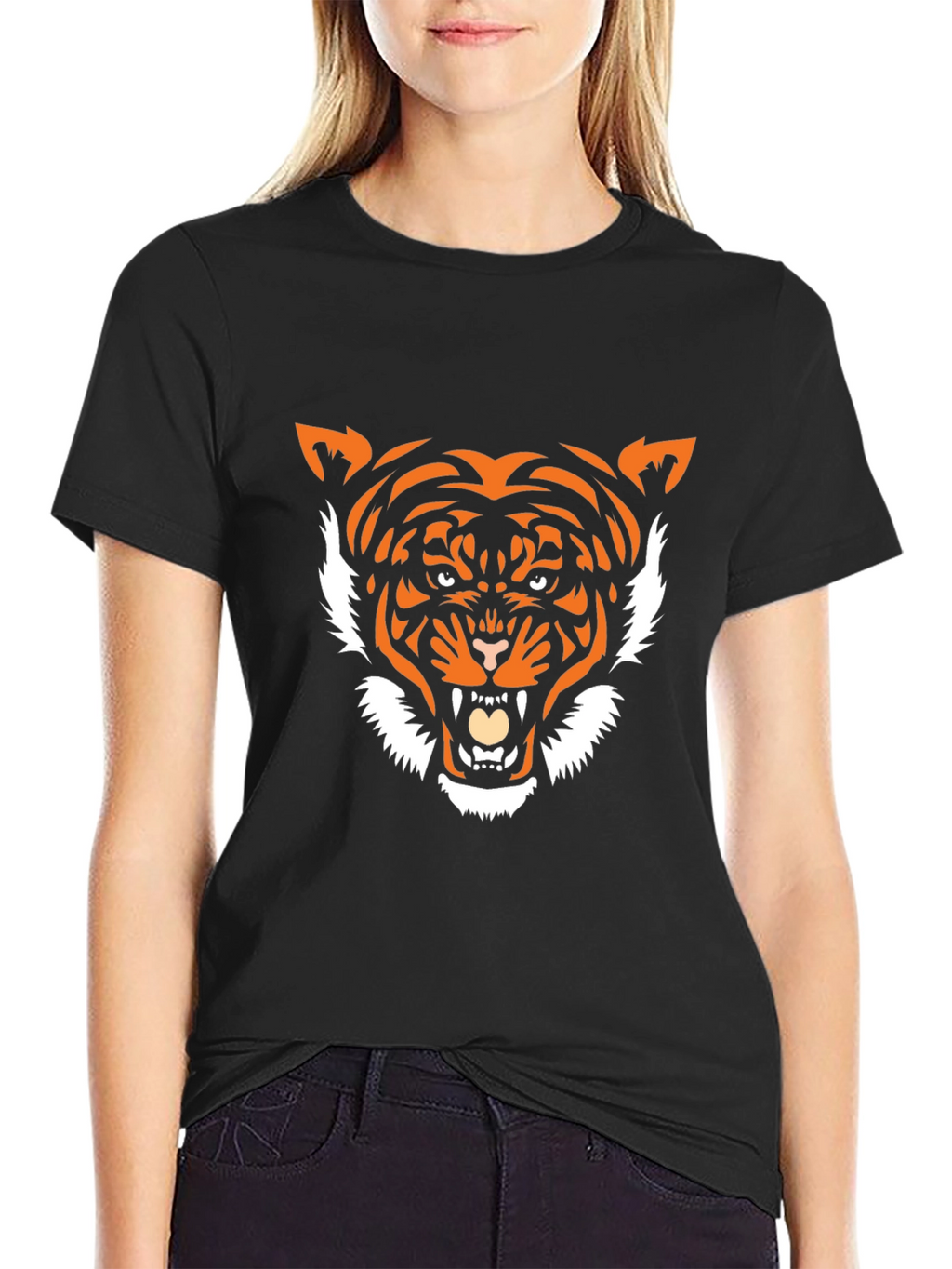 Tiger Graphic Print Crew Neck T-Shirt - Bold Style