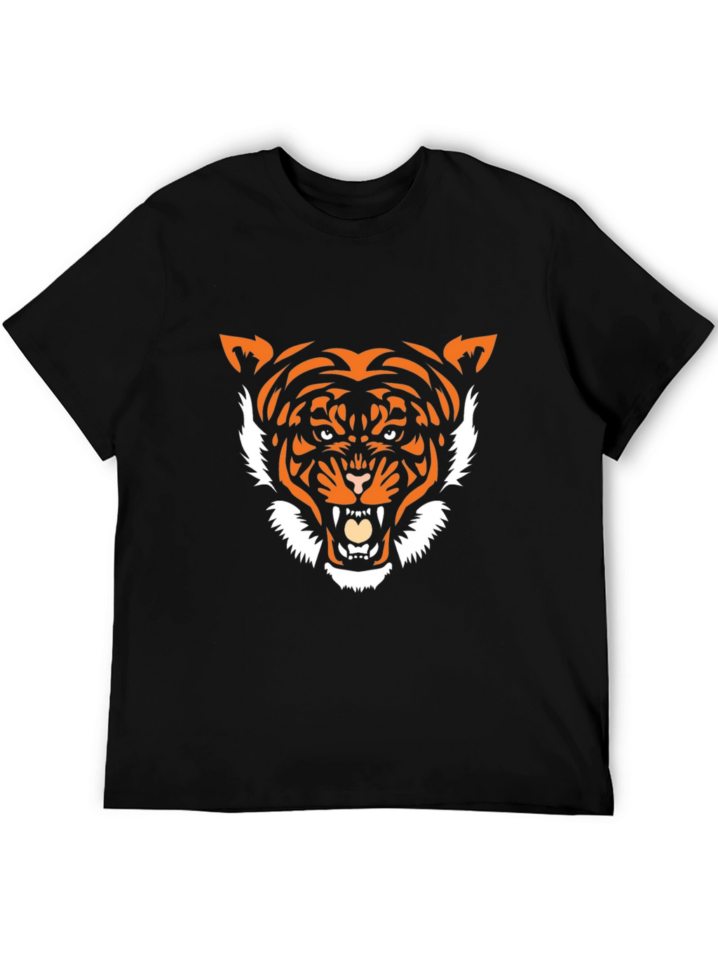 Tiger Graphic Print Crew Neck T-Shirt - Bold Style