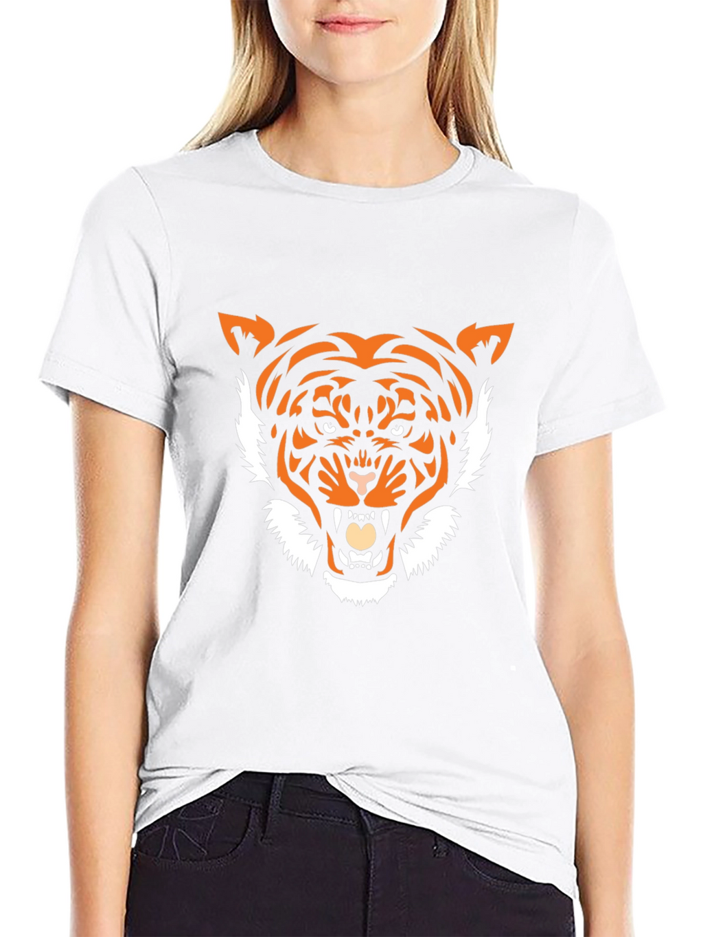 Tiger Graphic Print Crew Neck T-Shirt - Bold Style