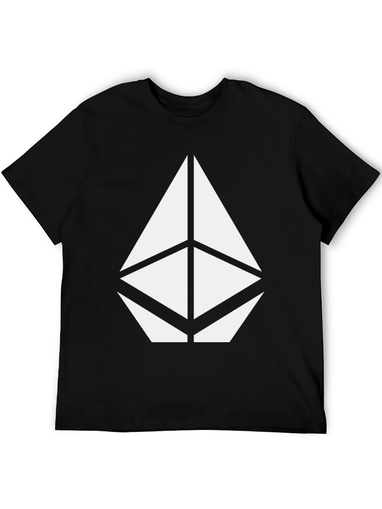 Geometric Tee - Modern Graphic Print Black T-Shirt