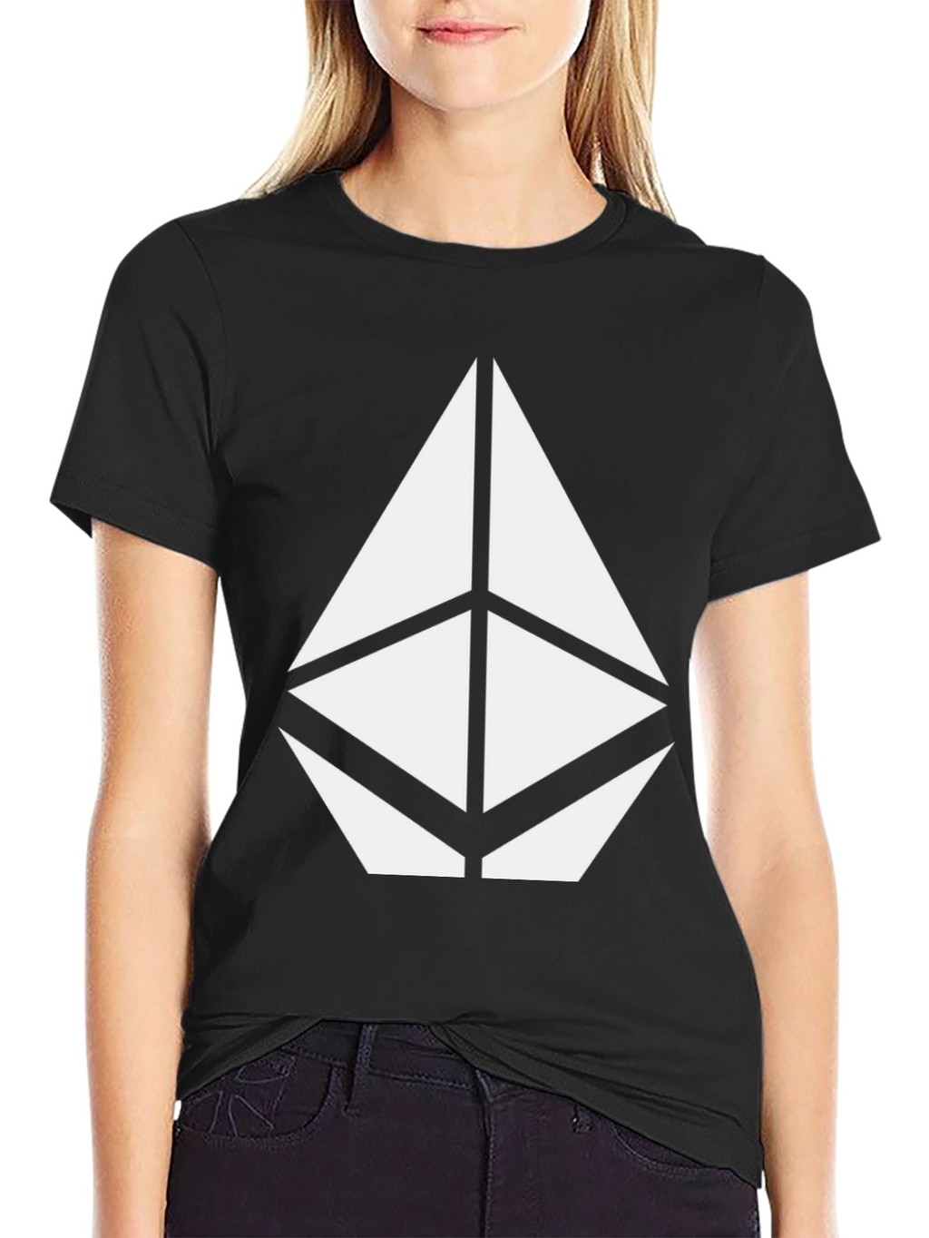 Geometric Tee - Modern Graphic Print Black T-Shirt