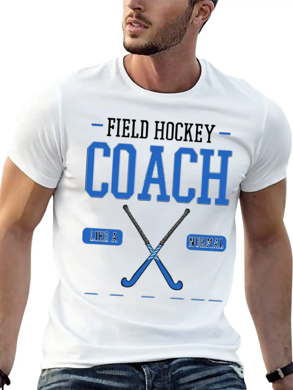 Field Hockey Coach Like A Normal Coach But Louder Breathable Graphic T-Shirt – Perfect For Casual Days