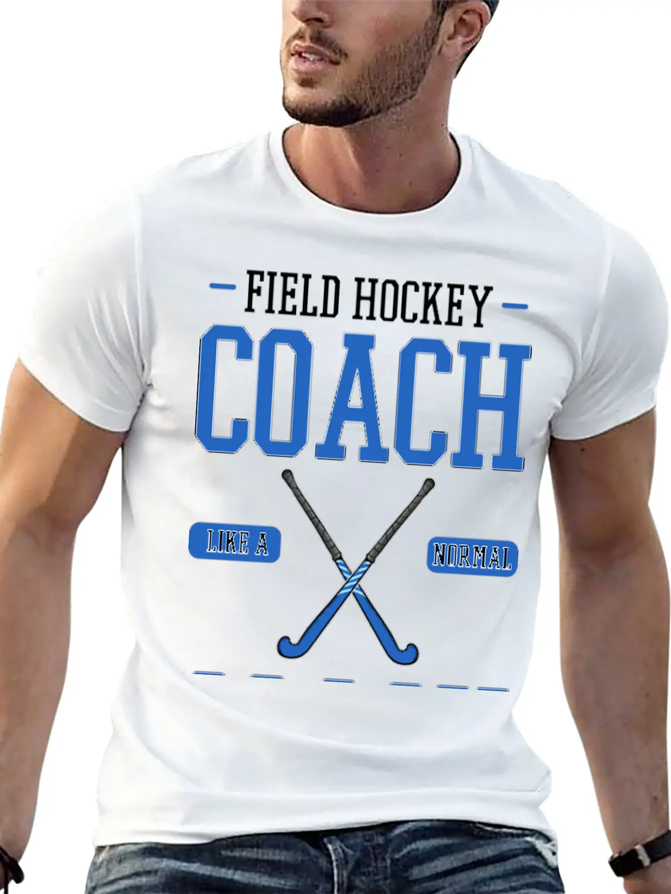Field Hockey Coach Like A Normal Coach But Louder Breathable Graphic T-Shirt – Perfect For Casual Days