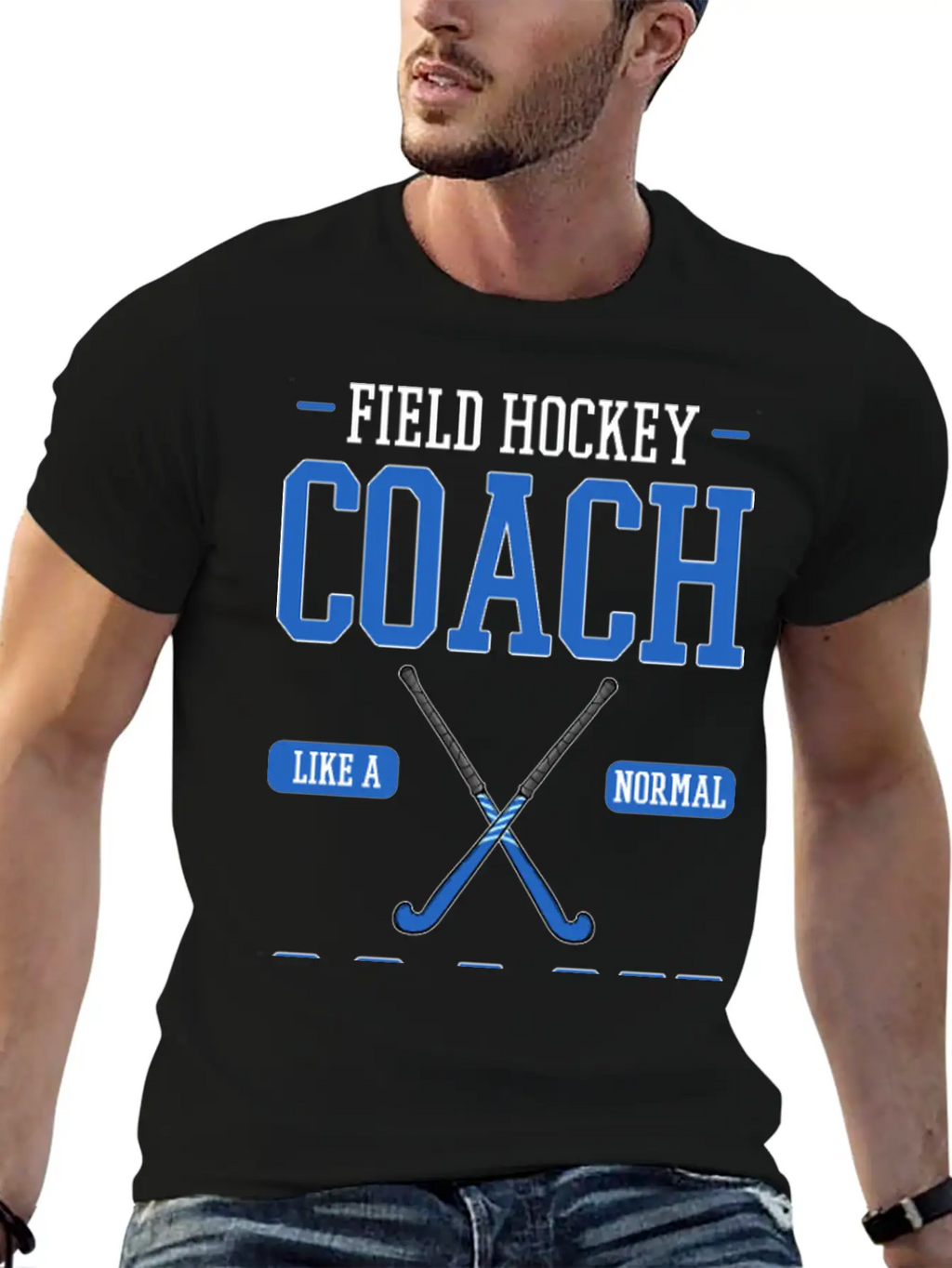 Field Hockey Coach Like A Normal Coach But Louder Breathable Graphic T-Shirt – Perfect For Casual Days
