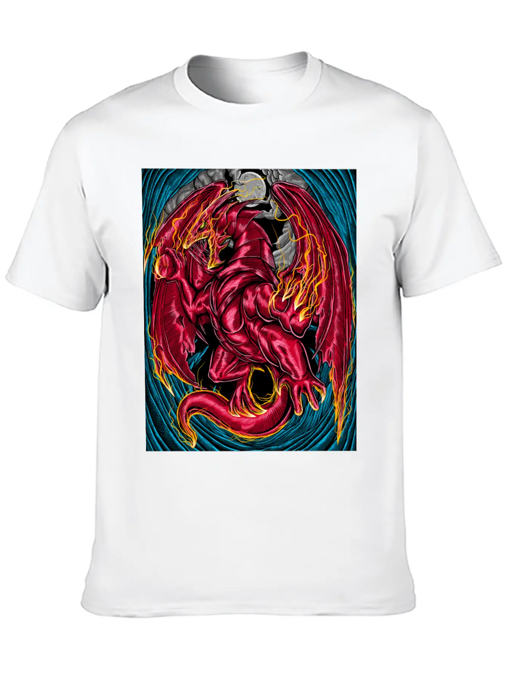 Fiery Red Dragon Breathable Graphic T-Shirt – Perfect For Casual Days