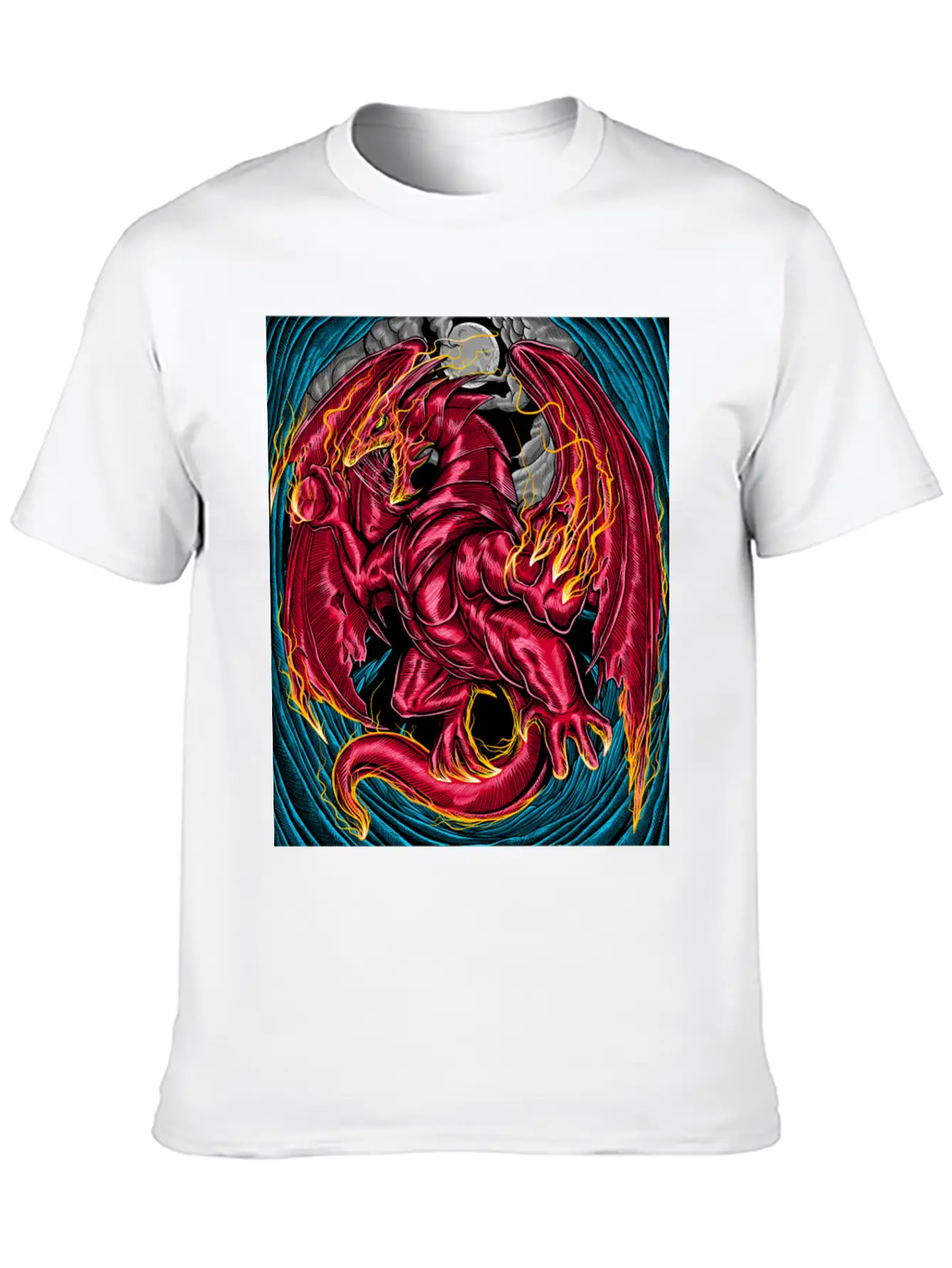 Fiery Red Dragon Breathable Graphic T-Shirt – Perfect For Casual Days