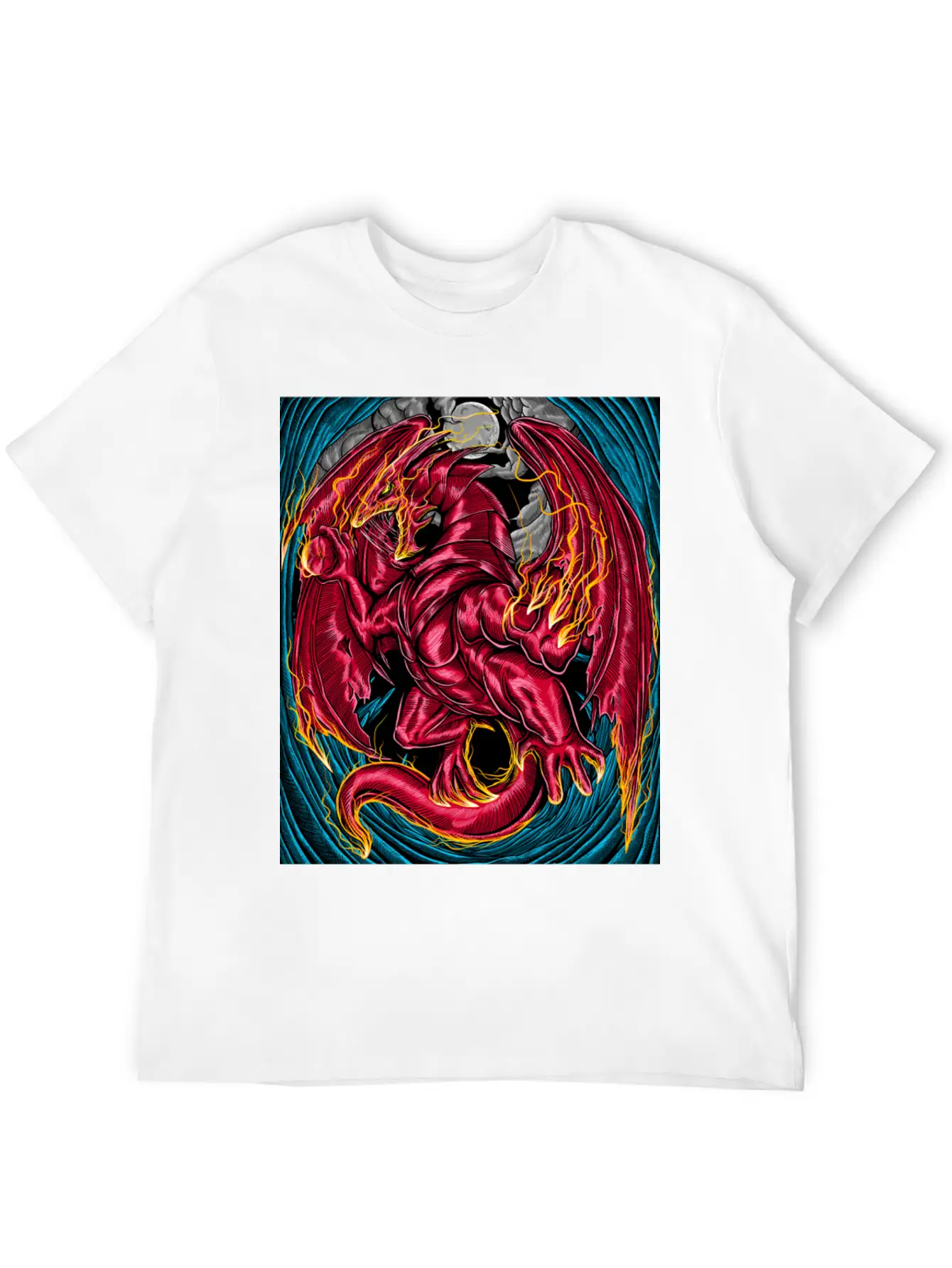 Fiery Red Dragon Breathable Graphic T-Shirt – Perfect For Casual Days