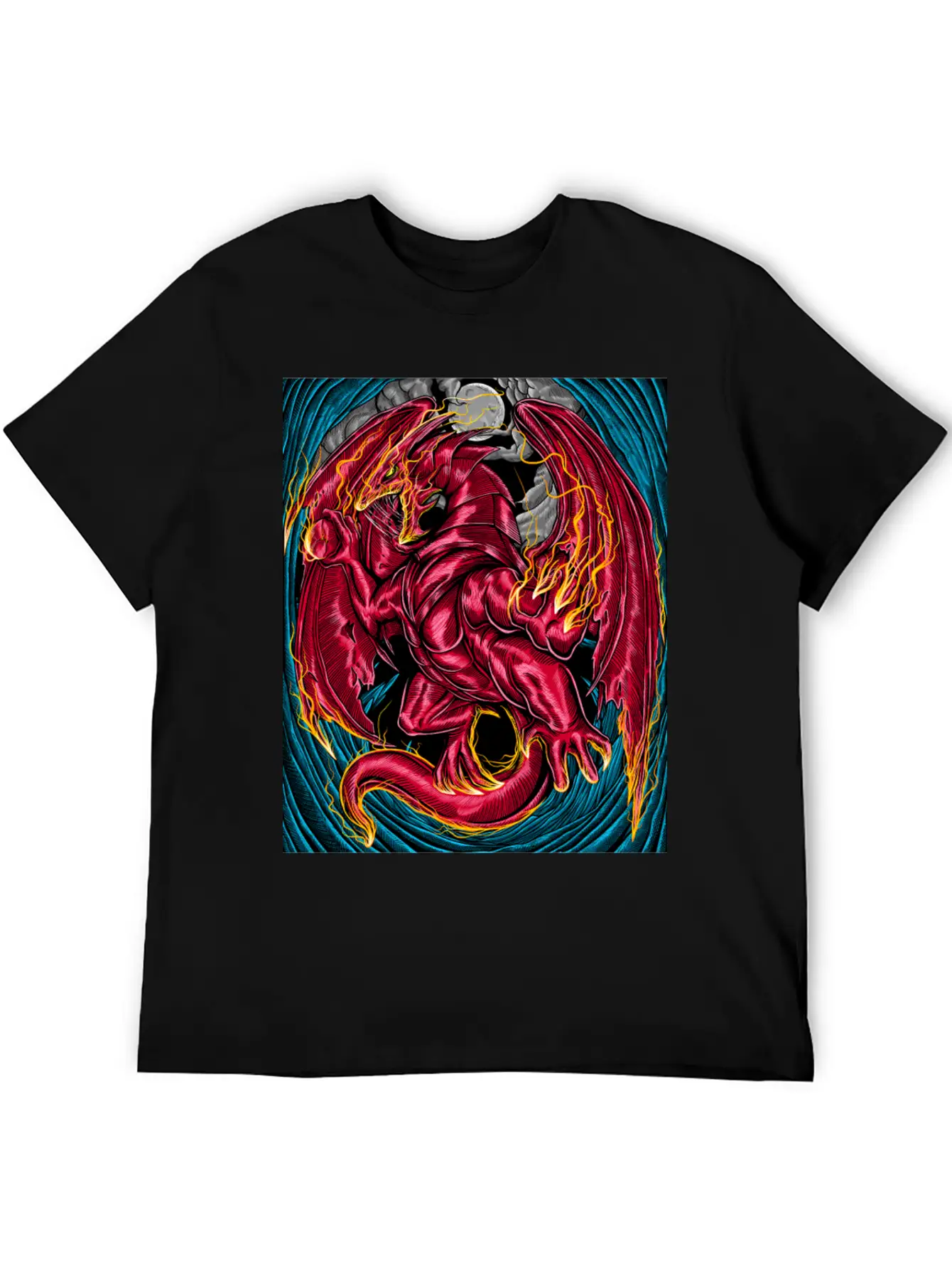 Fiery Red Dragon Breathable Graphic T-Shirt – Perfect For Casual Days