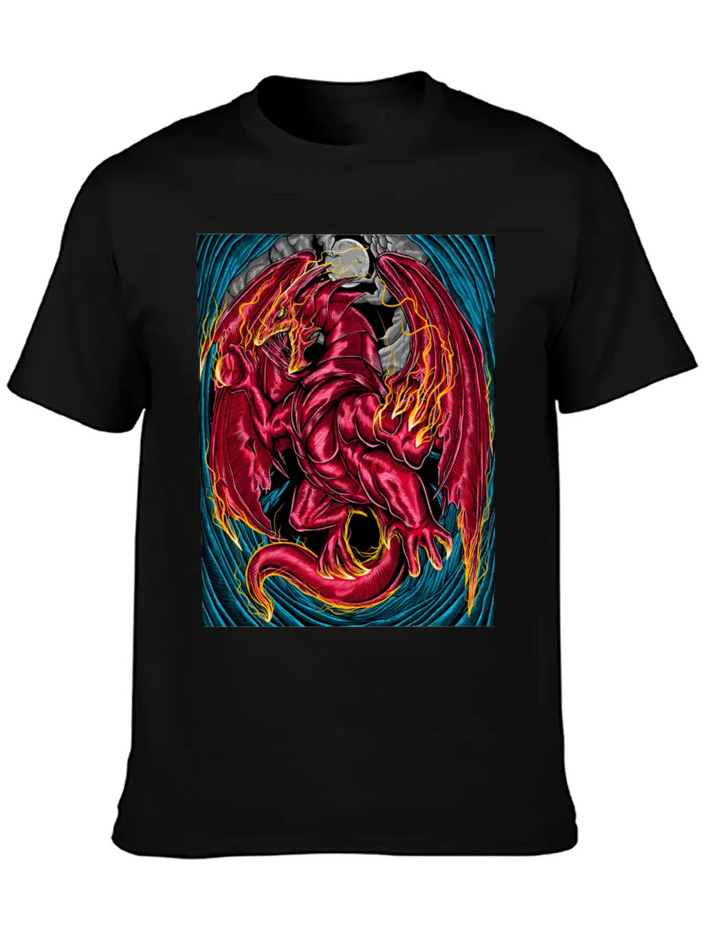 Fiery Red Dragon Breathable Graphic T-Shirt – Perfect For Casual Days