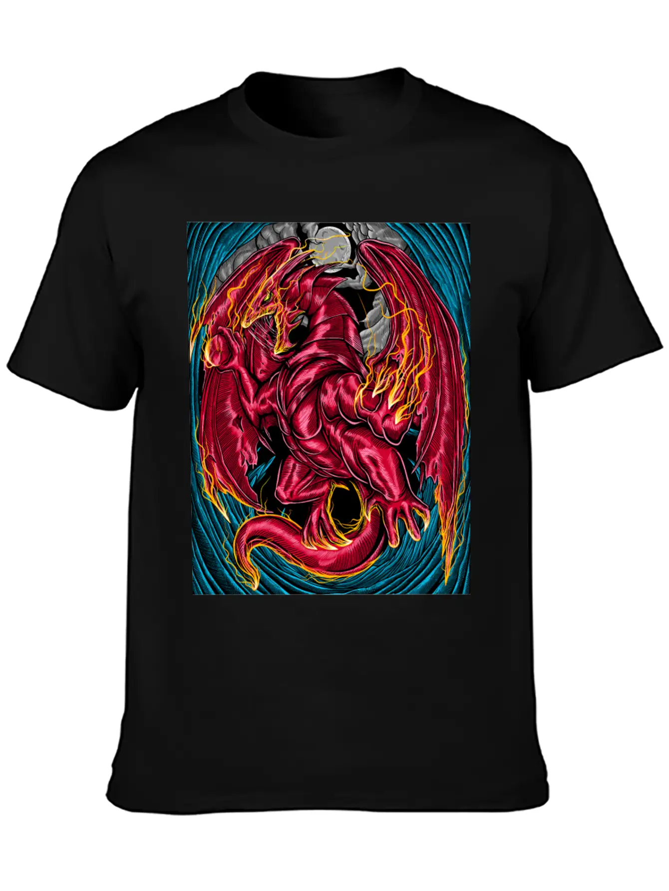 Fiery Red Dragon Breathable Graphic T-Shirt – Perfect For Casual Days