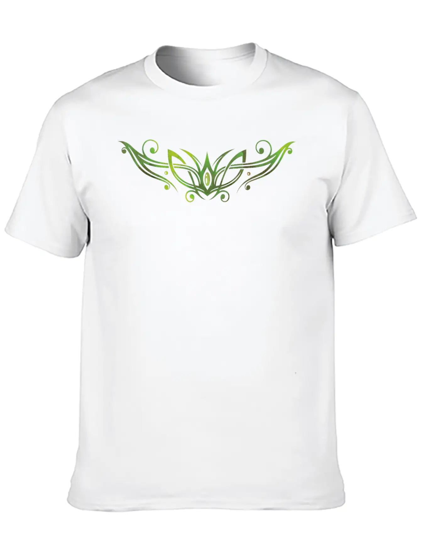 Filigree Tribal With Gemstone. Watercolor, Green. Unisex Casual T-Shirt – Clean Design For Daily Comfort