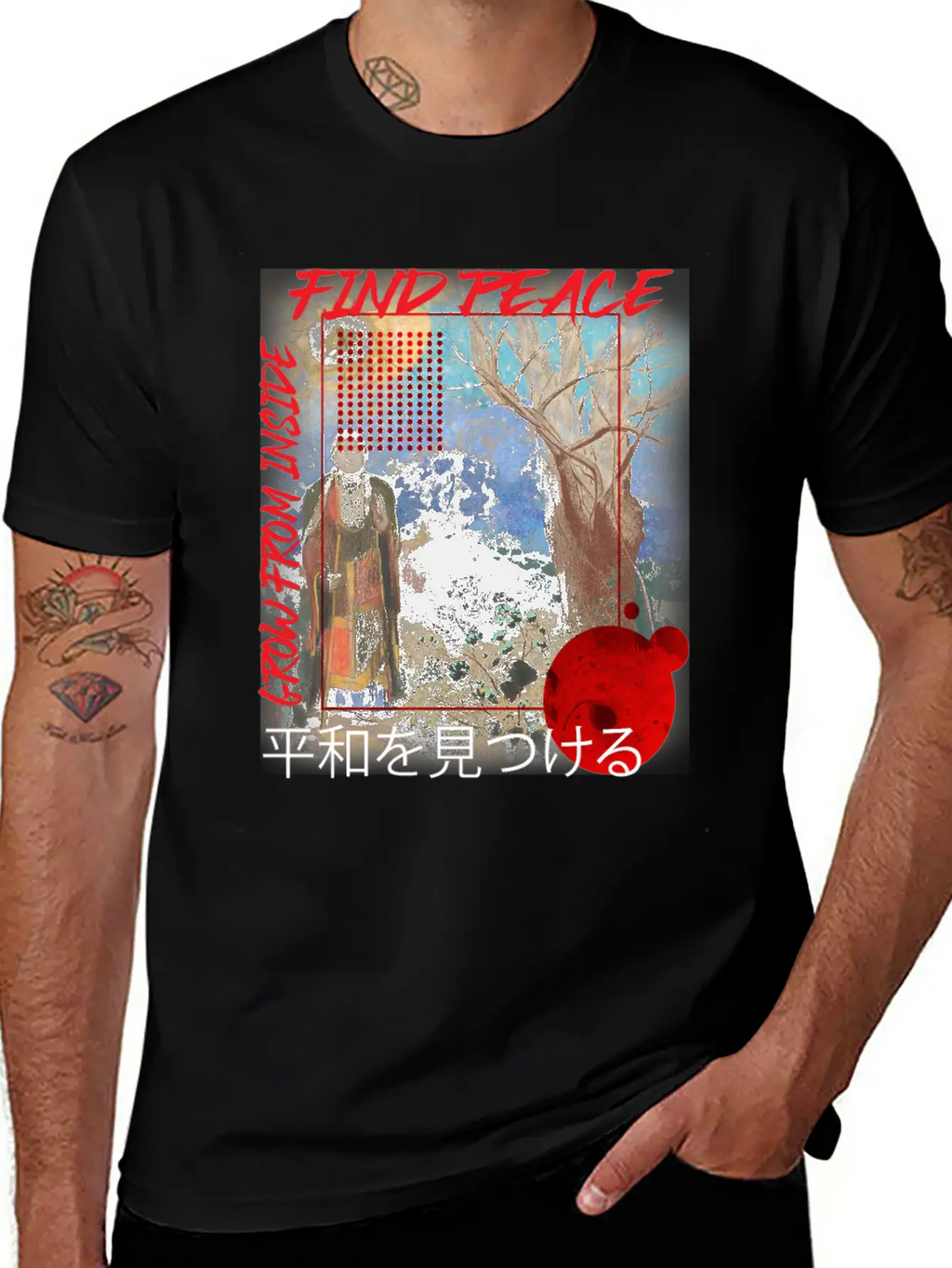 Find Peace Grow From Inside Classic Cotton Tee – Unisex Comfort For Any Season