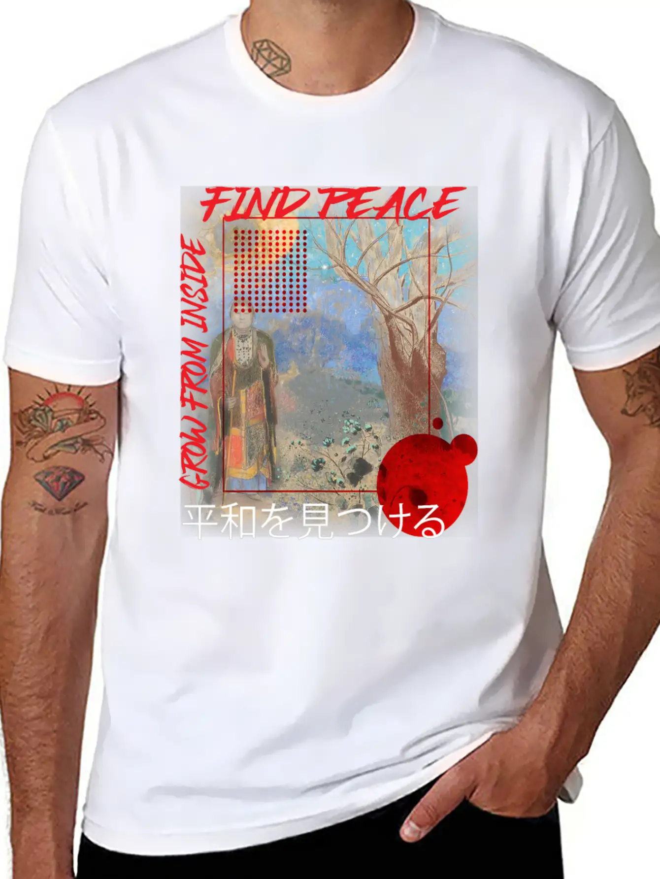 Find Peace Grow From Inside Classic Cotton Tee – Unisex Comfort For Any Season