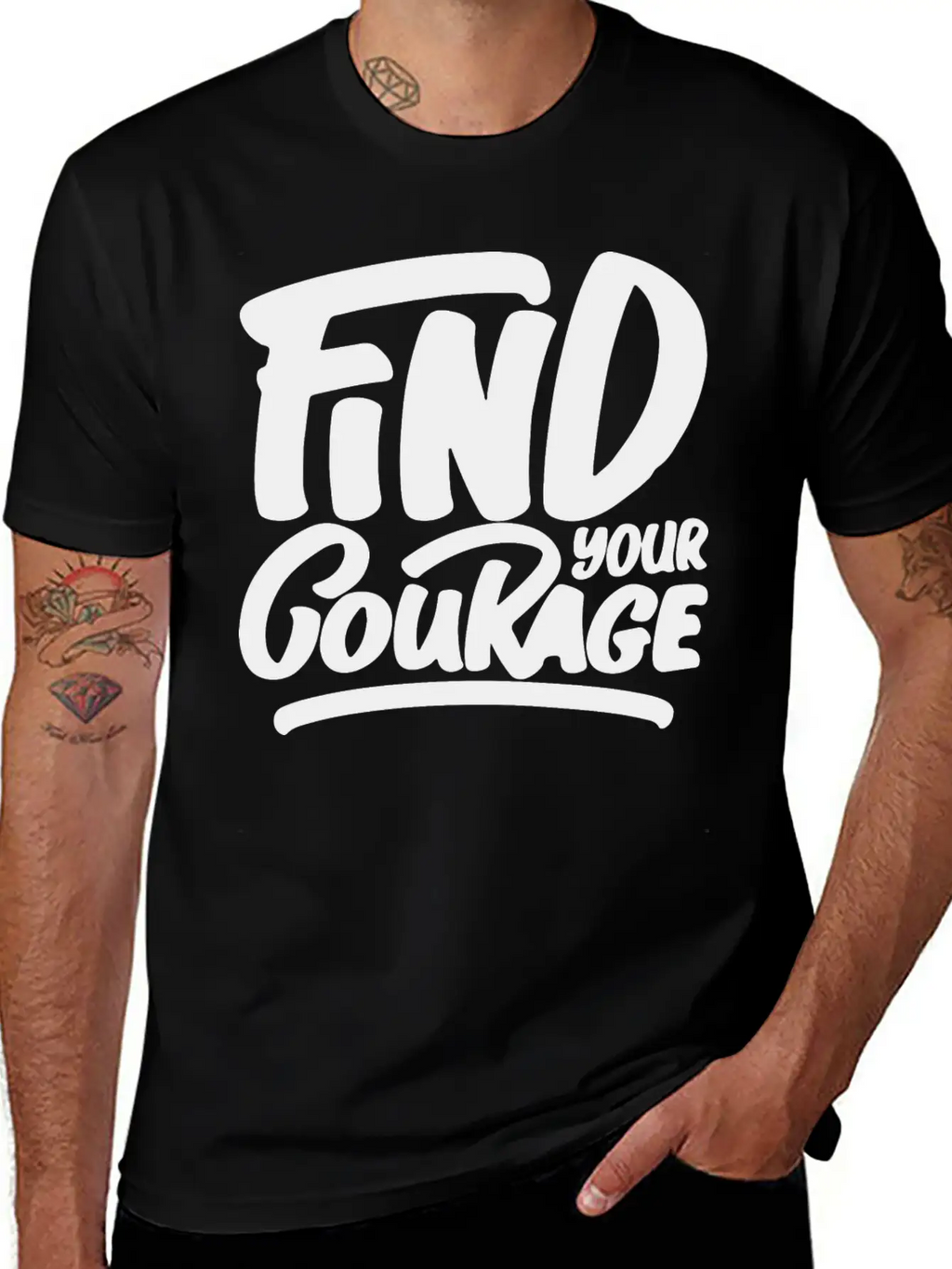 Find Your Courage Breathable Soft Cotton T-Shirt – Timeless Casual Look
