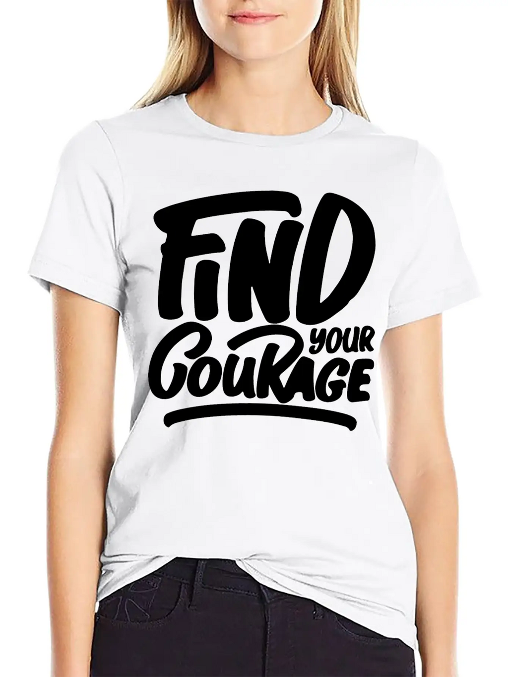 Find Your Courage Breathable Soft Cotton T-Shirt – Timeless Casual Look