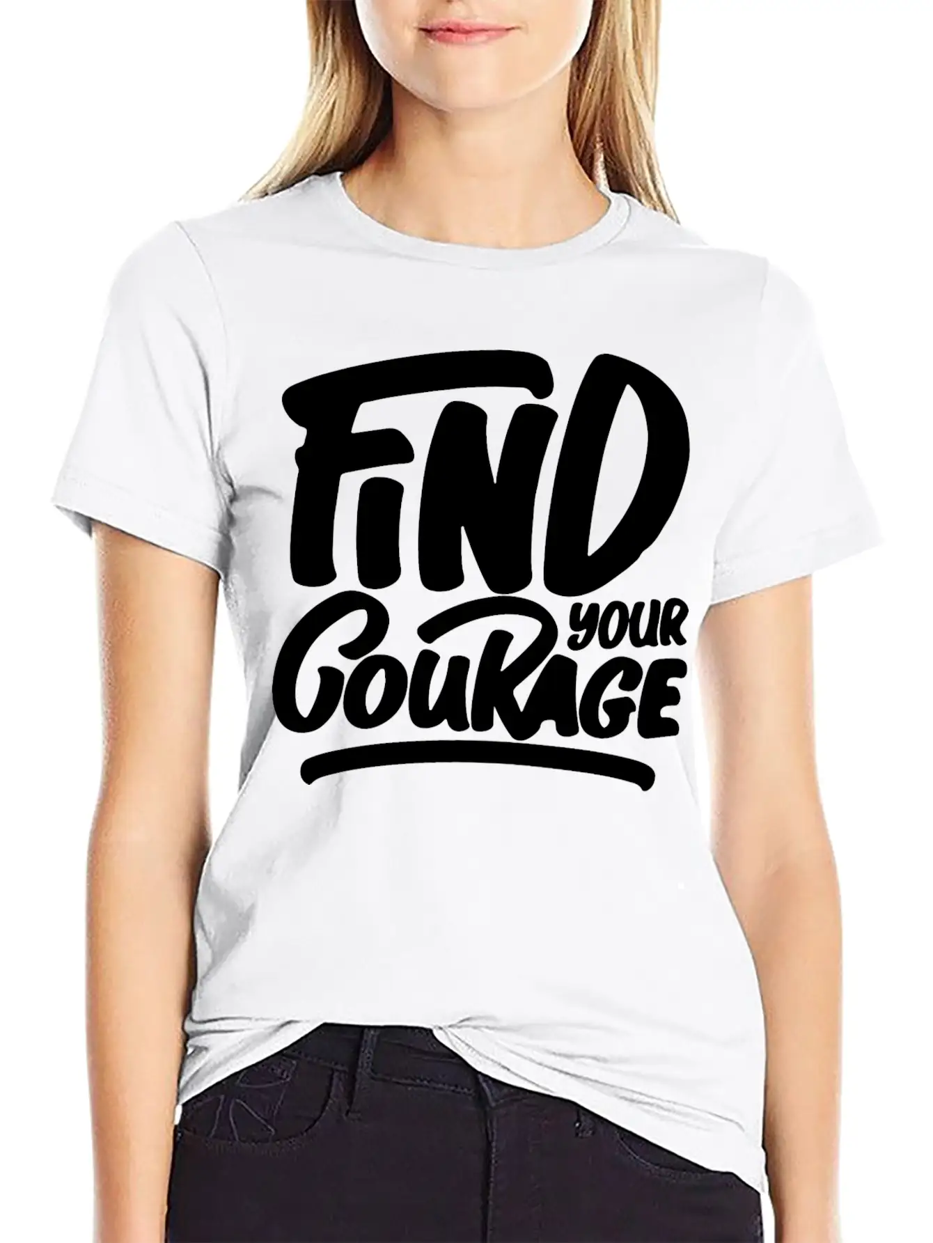 Find Your Courage Breathable Soft Cotton T-Shirt – Timeless Casual Look