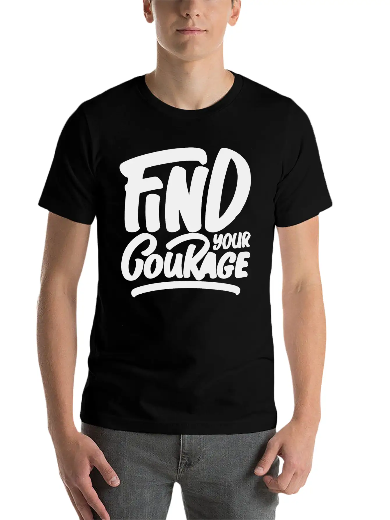 Find Your Courage Breathable Soft Cotton T-Shirt – Timeless Casual Look