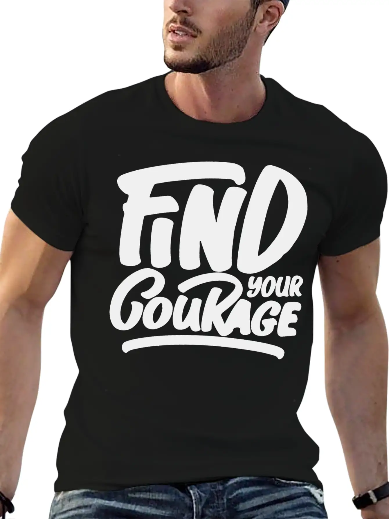 Find Your Courage Breathable Soft Cotton T-Shirt – Timeless Casual Look