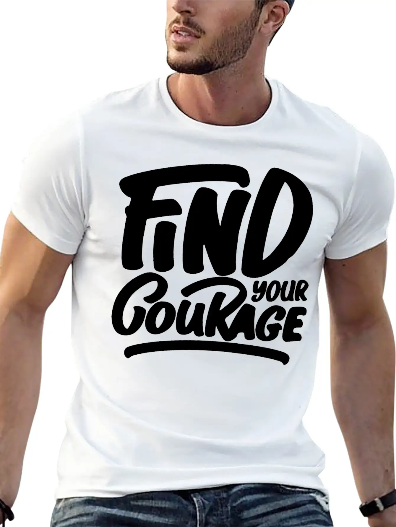 Find Your Courage Breathable Soft Cotton T-Shirt – Timeless Casual Look