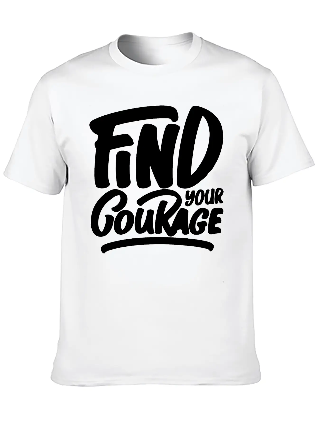 Find Your Courage Breathable Soft Cotton T-Shirt – Timeless Casual Look