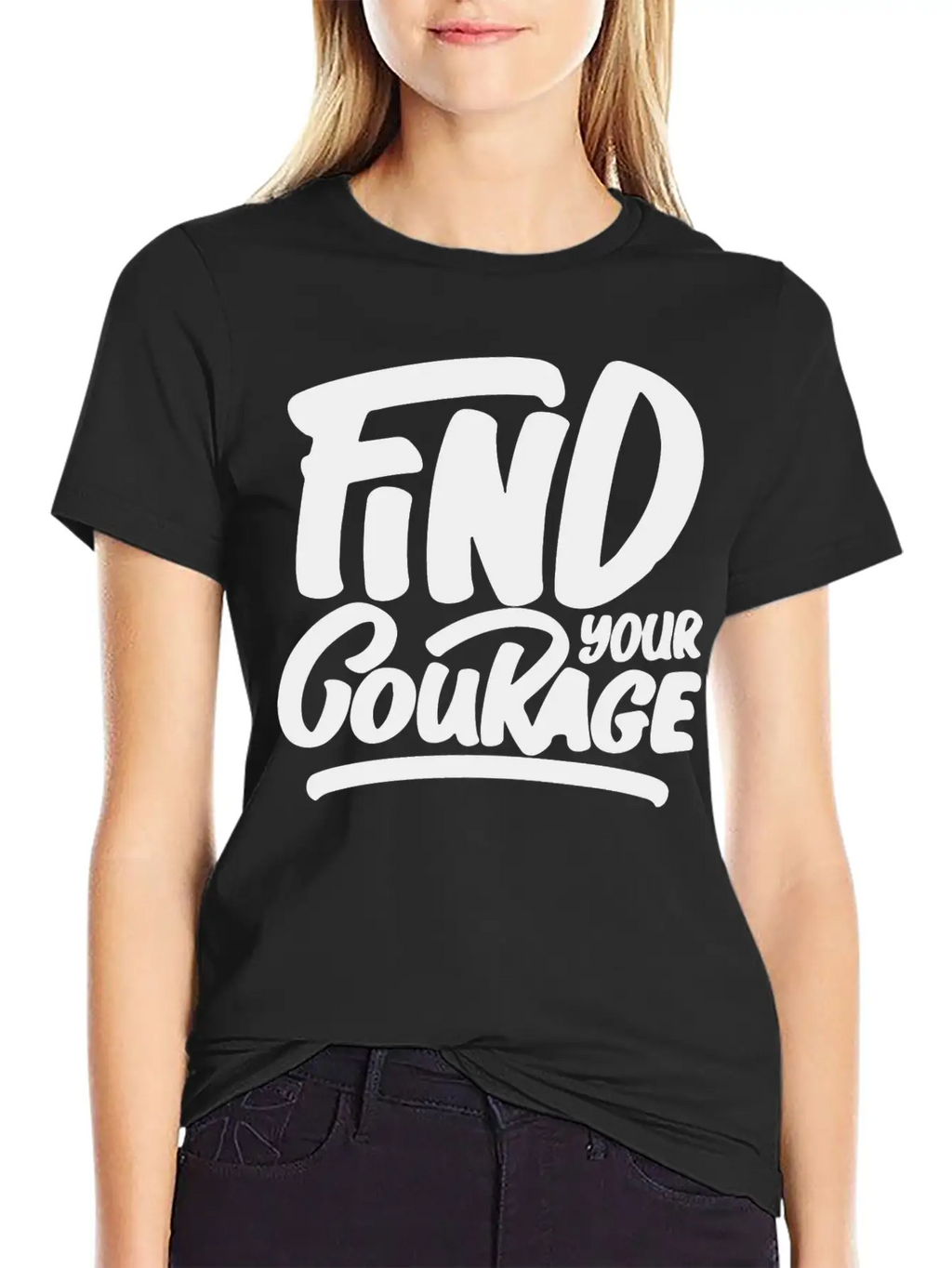 Find Your Courage Breathable Soft Cotton T-Shirt – Timeless Casual Look
